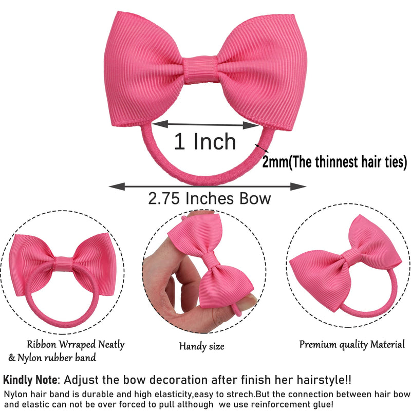 CÉLLOT Toddler Hair Ties 40pcs 2.75" Baby Girls Hair Bows Tie Baby Bows Elastics Rubber Ribbon Hair Bands Accessories for Baby Girls Kids Children 2.75inch-40pcs/Classic