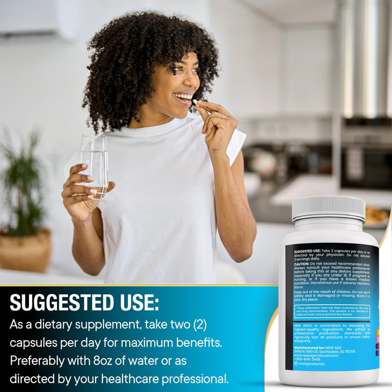 [Australia] - NEW AGE NAC Supplement N-Acetyl Cysteine- with Vitamin D3, K2, Zinc, Quercetin, Triphala, Sarracenia Purpurea, Elderberry, Holy Basil, Bee Propolis, Bromelain, L-Lysine - 120 Count 60 Count (Pack of 2) 