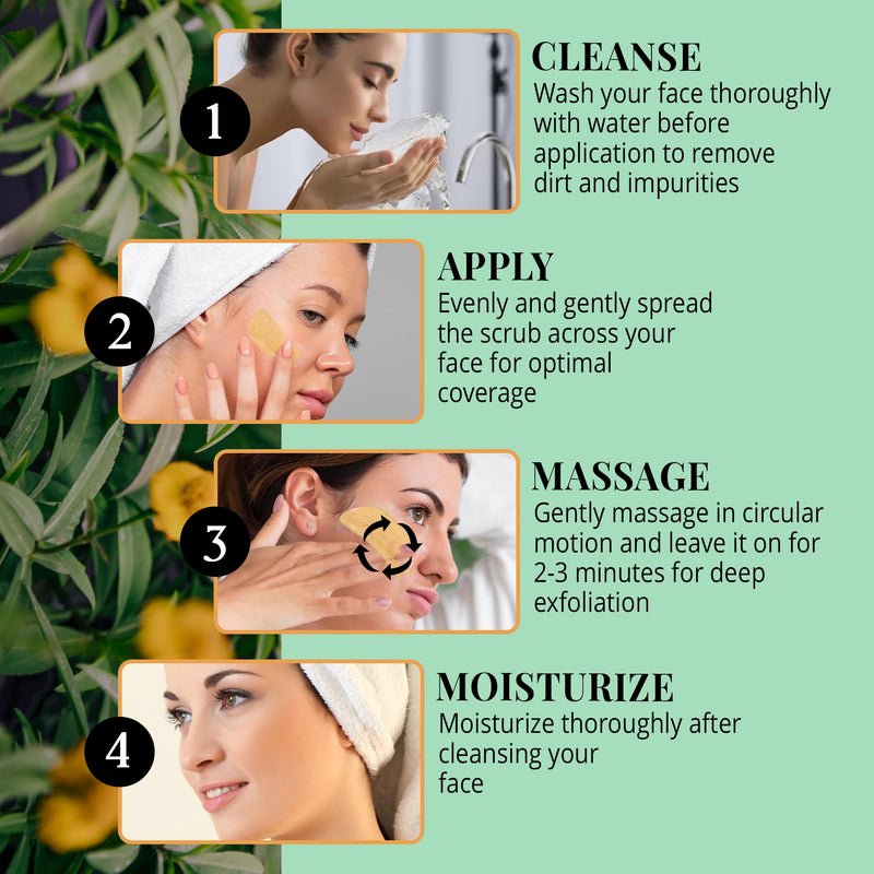 Glow-Rious Turmeric Face Scrub with Vitamin C & Honey - Gentle Exfoliating Facial Scrub for Skin & Even Tone - with Cinnamon & Clove - 100g/3.52oz