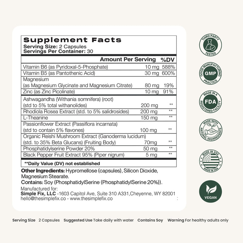 Cortisol Balance Supplement – Supports Stress, Focus & Daily Energy – with Ashwagandha, Rhodiola Rosea, L-Theanine, Magnesium, Zinc & B6 – Adaptogen Formula – Vegan Capsules