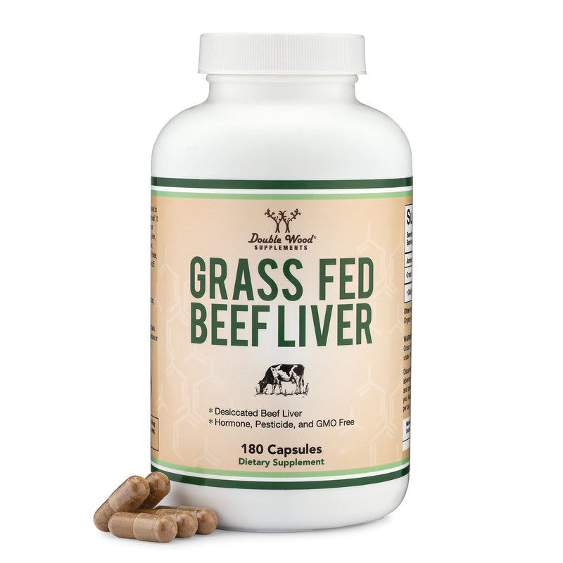 [Australia] - Beef Liver Capsules (1,000mg of Grass Fed, Desiccated Beef Liver per Serving, 180 Capsules, 3 Month Supply) Beef Liver Supplement for Digestion, Immune Health, Energy, and Wellness by Double Wood 