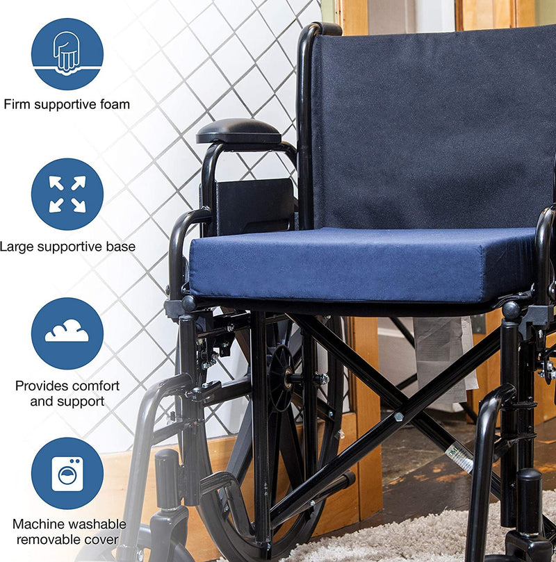 [Australia] - DMI Seat and Chair Cushion for Office Chairs, Wheelchairs, Scooters, Kitchen Chairs or Car Seats, FSA HSA Eligible, for Support and Height while Reducing Stress on Back, Tailbone or Sciatica 3 Inch thick 