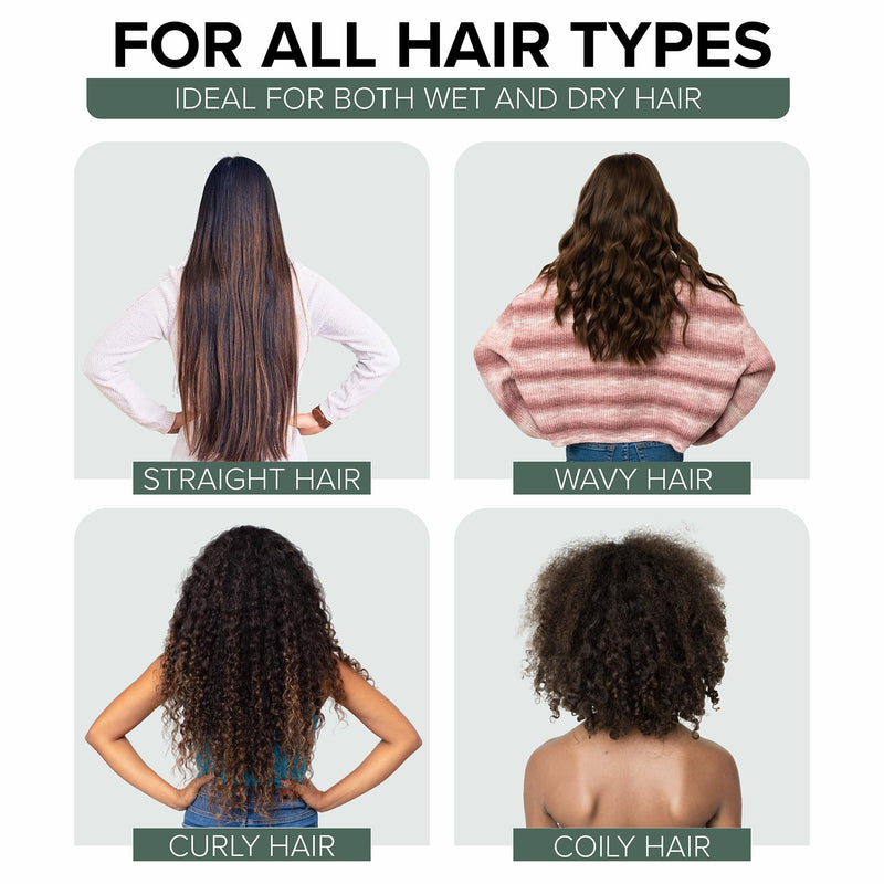 Black Carbon Wide Tooth Comb (7 Inch) - 2 Pack - Professional Detangling & Styling Tool for Men & Women, All Hair Types 2 Pack Black