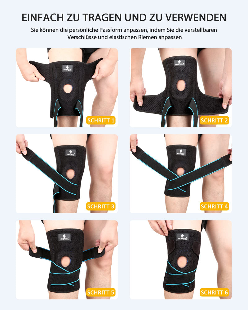 [Australia] - NEENCA Knee Support with Patella Gel Pads & Spring Side Stabilizers M Black 