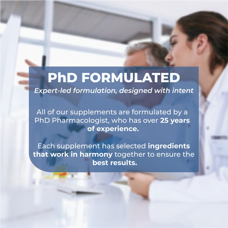 Magnesium Glycinate 5-in-1 Complex Formulated by PhD Expert High Strength 1900mg Supplements as Bisglycinate, Malate, Citrate, Oxide & Vitamin B6-90 GMO Free Capsules, 384mg Elemental, UK Made (90) 90