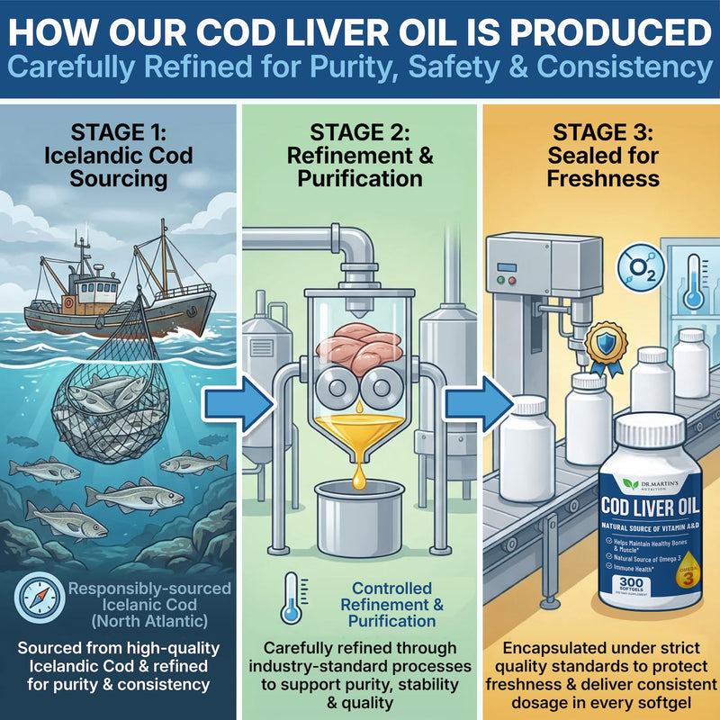 Cod Liver Oil 300 Softgels, Burpless Omega 3 with EPA & DHA, Vitamin A & D | Norwegian Fish, Easy-to-Swallow Capsules for Immune Support, No Fishy Aftertaste, Heart Brain Eye Immune, Easy on stomach 1 Count (Pack of 300)