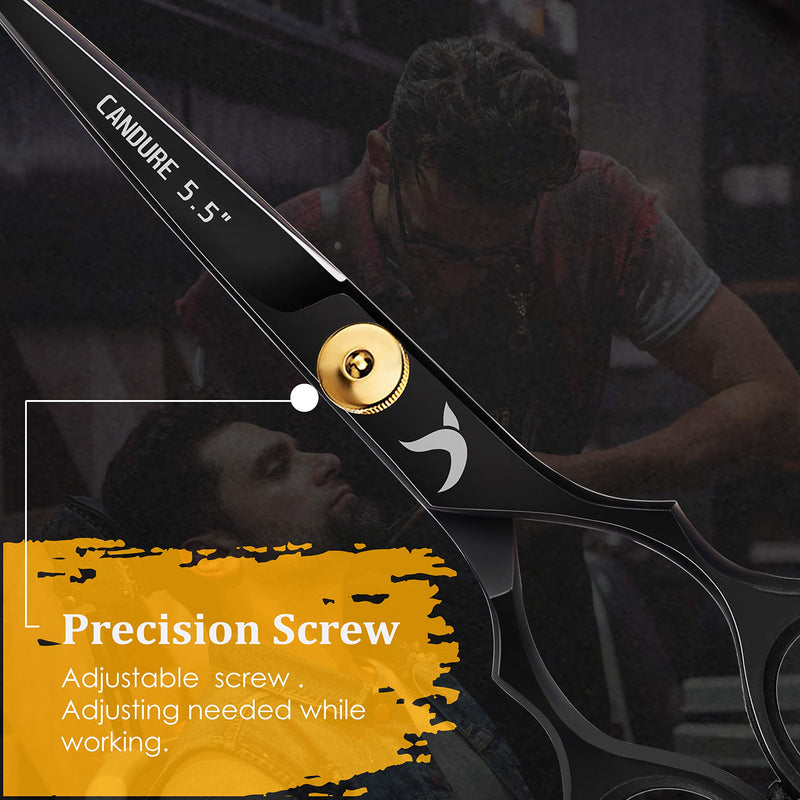 [Australia] - Candure Hairdressing Scissors Professional Hair Cutting Scissors Sharp Premium Perfect Haircut Hairdressing Scissors Stainless Steel Hair Scissors for Men, Women, Children and Adults 5.5 Inches 
