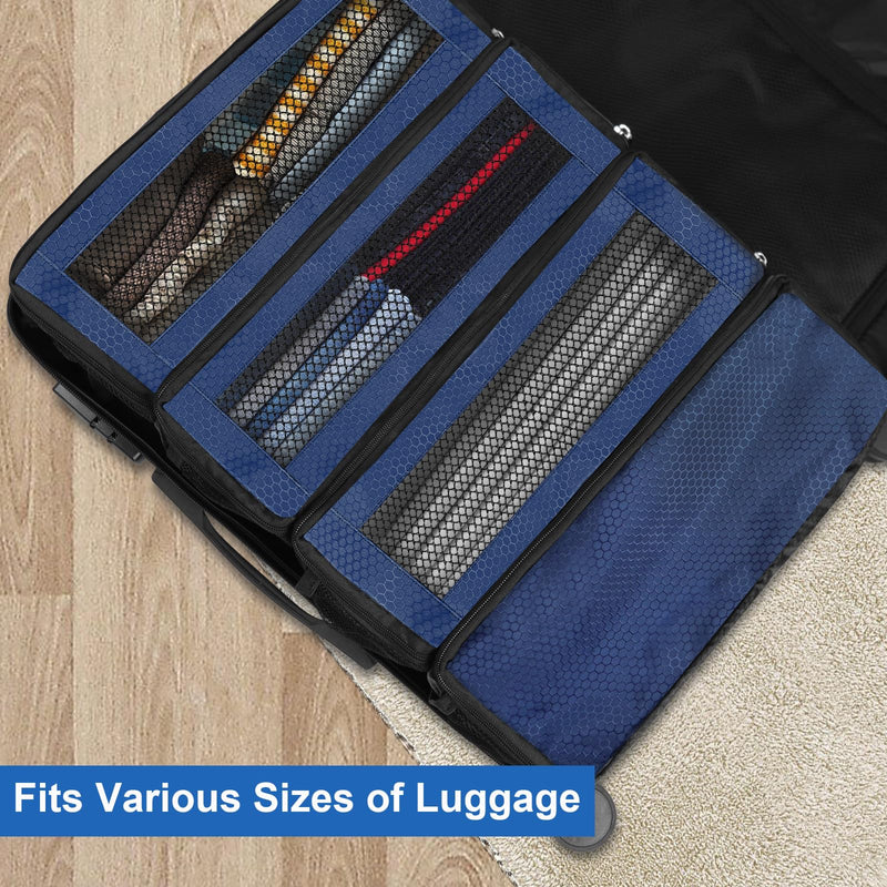 Olosar Suitcase Organizer, Travel Luggage Organizer Portable Hanging Travel Shelves Collapsible Hanging Packing Cubes for Carry on Suitcase Medium Navy blue-M