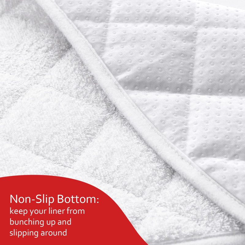 [Australia] - Moonsea Quilted Thicker Changing Pad Liner 3 Pack Waterproof, Fit for Changing Pad Liners are Warm On a Baby's Back Non-Slip Design Reusable Pads Machine Washable, White 