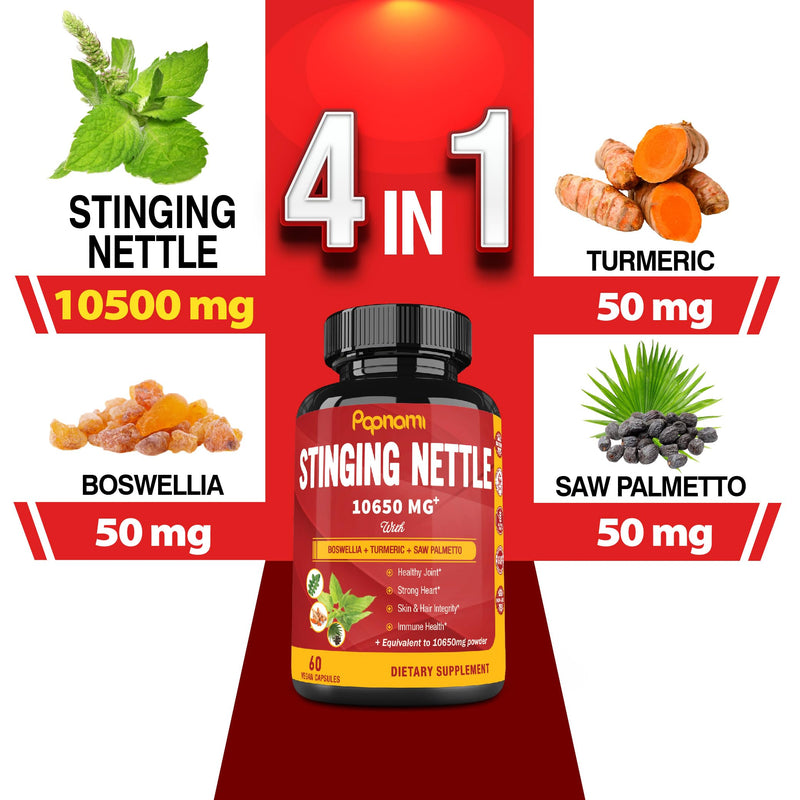 [Australia] - Stinging Nettle Extract Capsules - Equivalent to 10650MG with Boswellia, Turmeric & Saw Palmetto - 2 Month Supply for Joint, Body Management, Skin, Hair & Immunity 