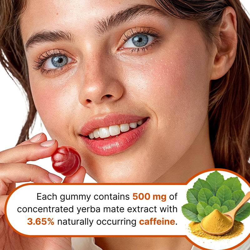 [Australia] - Yerba Mate Gummies, Yuzu & Ginger - Made with Organic, Unroasted Yerba Mate. Free from Added Caffeine. Vegan, Non-GMO, Gluten-Free, Kosher. 50 Delicious Supplement Gummies 