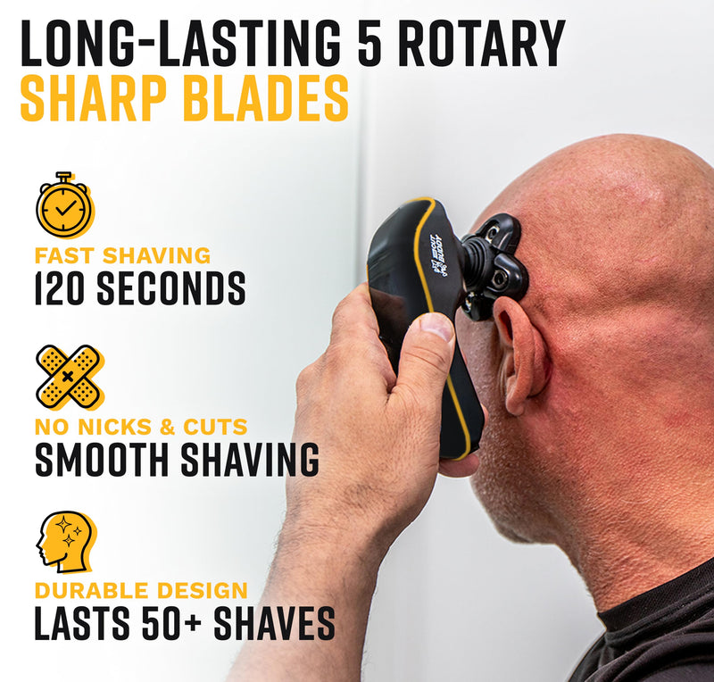 Replacement Shaver Head, Universal Rotary Wet & Dry 5-Blade Head for Coarse Hair, Skull, Face, Body, Arms, Legs, Back, Chest, 1 Unit, The Cut Buddy 1 Count (Pack of 1) Original