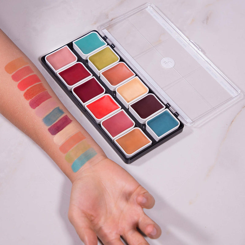 [Australia] - Narrative Cosmetics 12-Color Complexion Alcohol-Activated Palette, Professional Quick Drying Waterproof SFX Makeup, Tattoo Cover 