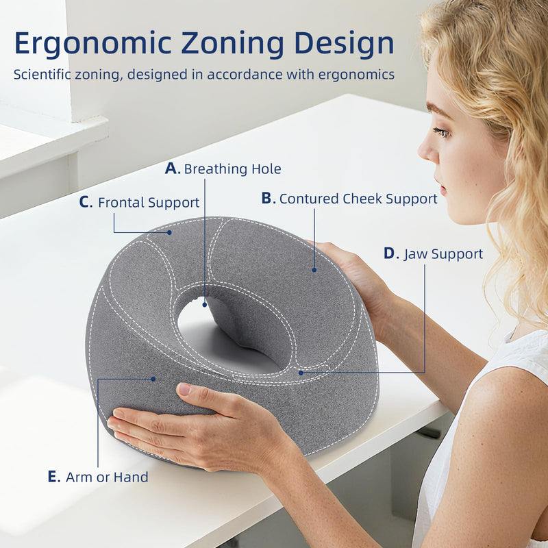 [Australia] - LIARTY Face Down Pillow with Silk Cover, Massage Headrest for Bed, Eyes Comfort, Stomach Sleeping, Prone Sleepers, Beach Tanning, Salon Spa Accessories Equipment 