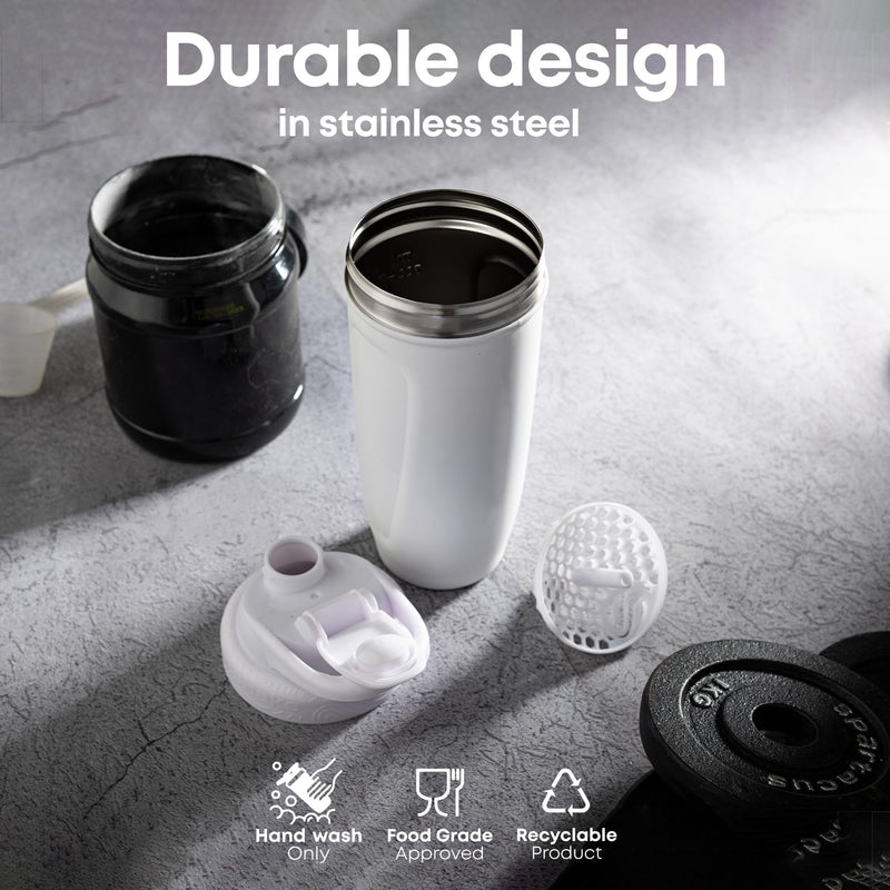 [Australia] - Smartshake Rockband Reforce Stainless Steel Protein Shaker Bottle 900 ml | 30 oz - Leakproof Screw-on Lid - BPA Free - Unisex - Slayer, Scratchy Logo 