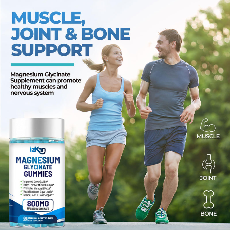 Magnesium Glycinate 1600mg with Calcium, Potassium, Vitamin D & CoQ10 – High Absorption Magnesium Supplement for Sleep, Muscle, Nerve & Mood Support – 60 Gummies (1) 1