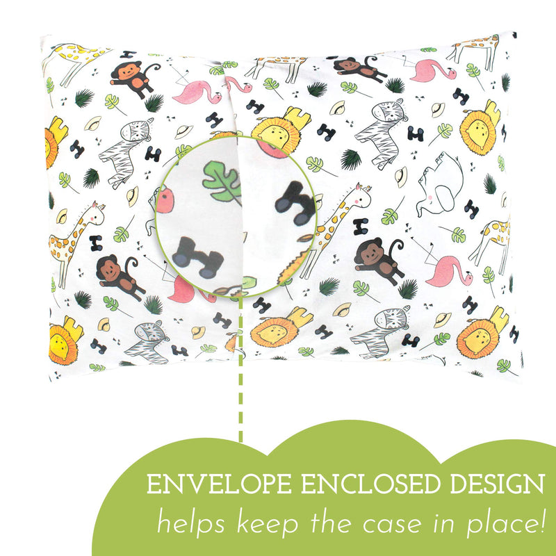 [Australia] - Little Sleepy Head Toddler Pillow with Pillowcase 13x18 - Kids Pillow for Sleeping - Toddler Pillow - Better Neck Support Ergonomic Pillow and Toddler Pillowcase - Best Pillows for Kids (Safari) Toddler (13x18) Safari 
