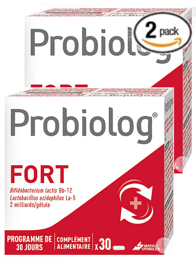 [Australia] - Mayoly Spindler Probiolog FORT - dietary supplement - digestive system - 2 packs of 30 capsules each (F) 30 pieces (pack of 2) 