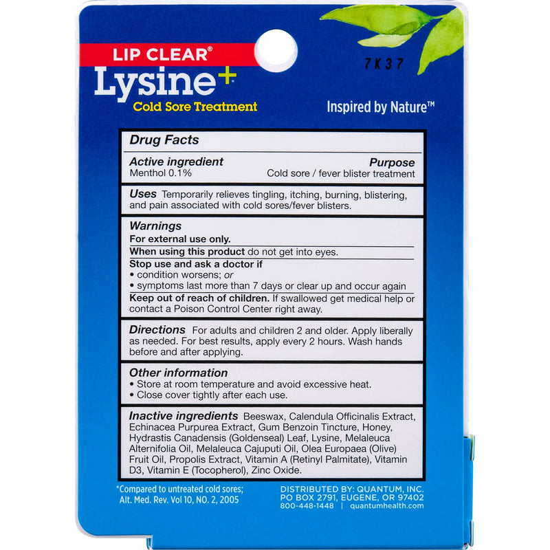 Lip Clear Lysine+ Cold Sore Treatment 0.25 oz