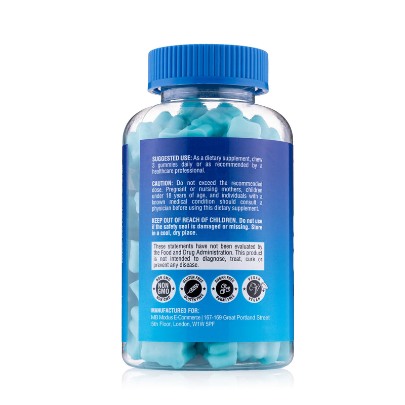 Creatine Monohydrate Gummy Bears - 5000 mg Creatine with BCAAs & L-Carnitine per Dose - for Muscle Building - Sugar Free, Anti-Melt Formula, Vegan, Gluten Free - 30 Servings (90 Count, Blueberry) 90 count (Pack of 1)