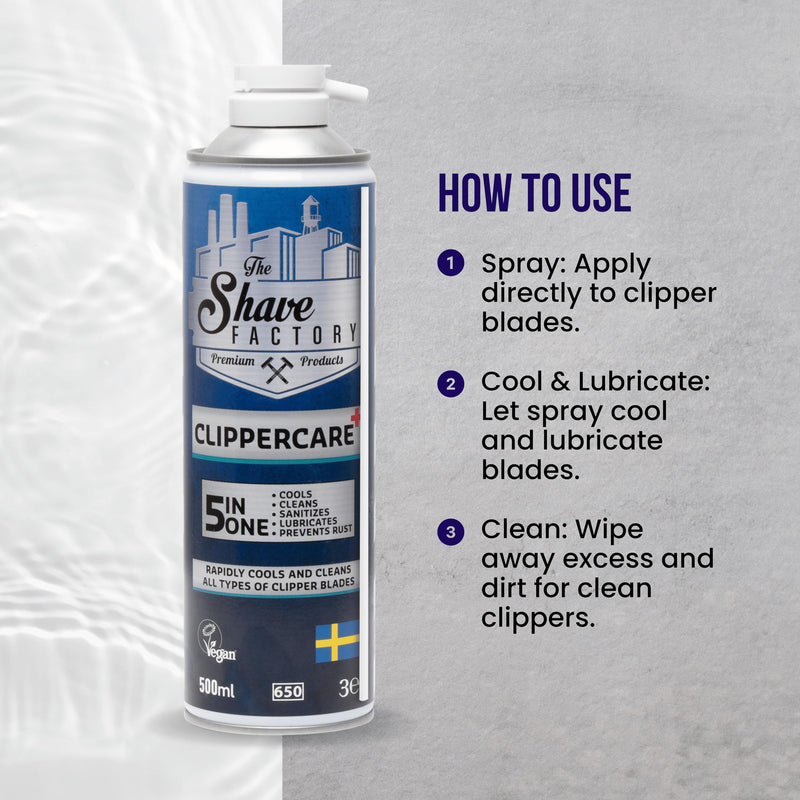 [Australia] - The Shave Factory Clippercare Spray - Efficient hair clipper care, coolant, lubricant and cleaner in one for professional results with every use (5in1 spray) 5in1 spray 
