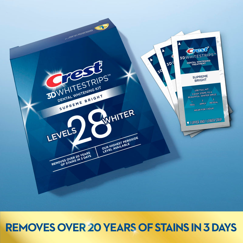 [Australia] - Crest 3D Whitestrips, Supreme Flexfit, Teeth Whitening Strip Kit, 42 Strips (21 Count Pack) 