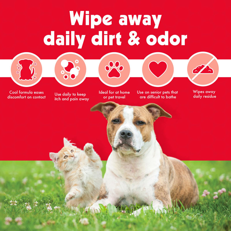 Petkin Anti Itch Wipes for Dogs and Cats - Soothes Hot Spots, Skin Irritations and Scratching - Bitter Taste Stops Licking and Chewing - Super Convenient, Ideal for Home or Travel - 30 Wipes 1 - PawsPlanet Australia