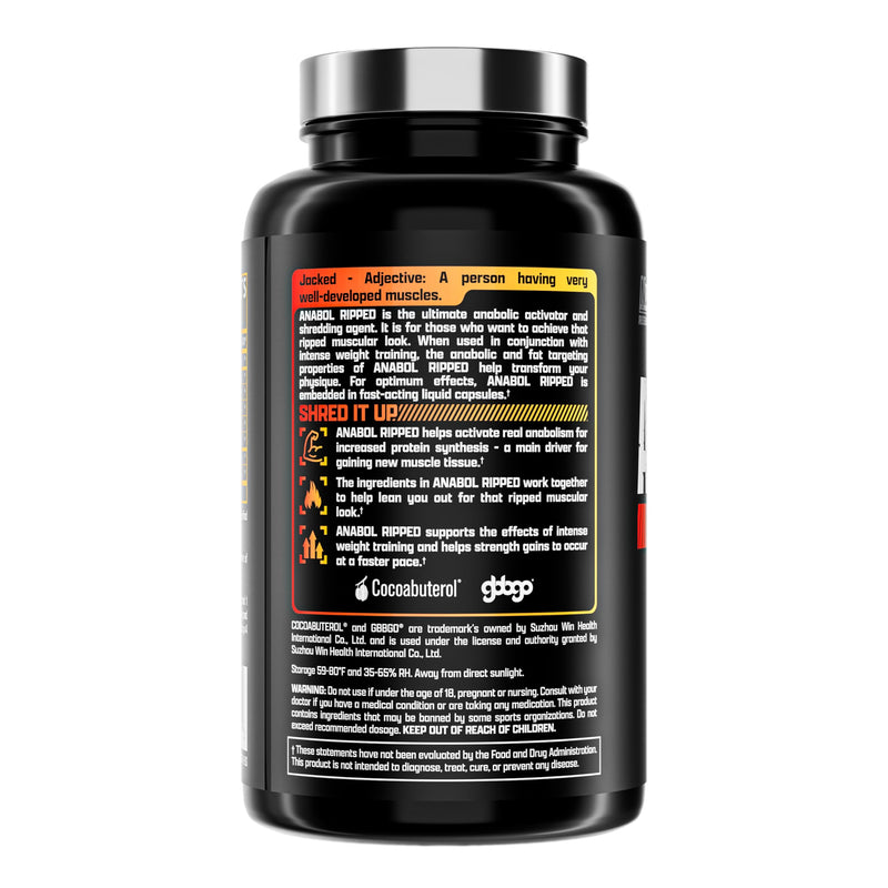 [Australia] - Nutrex Research Anabol Ripped Anabolic Muscle Builder for Men, 2-in-1 Muscle Builder and Shredding Supplement, (60 Count) 60 Count (Pack of 1) 