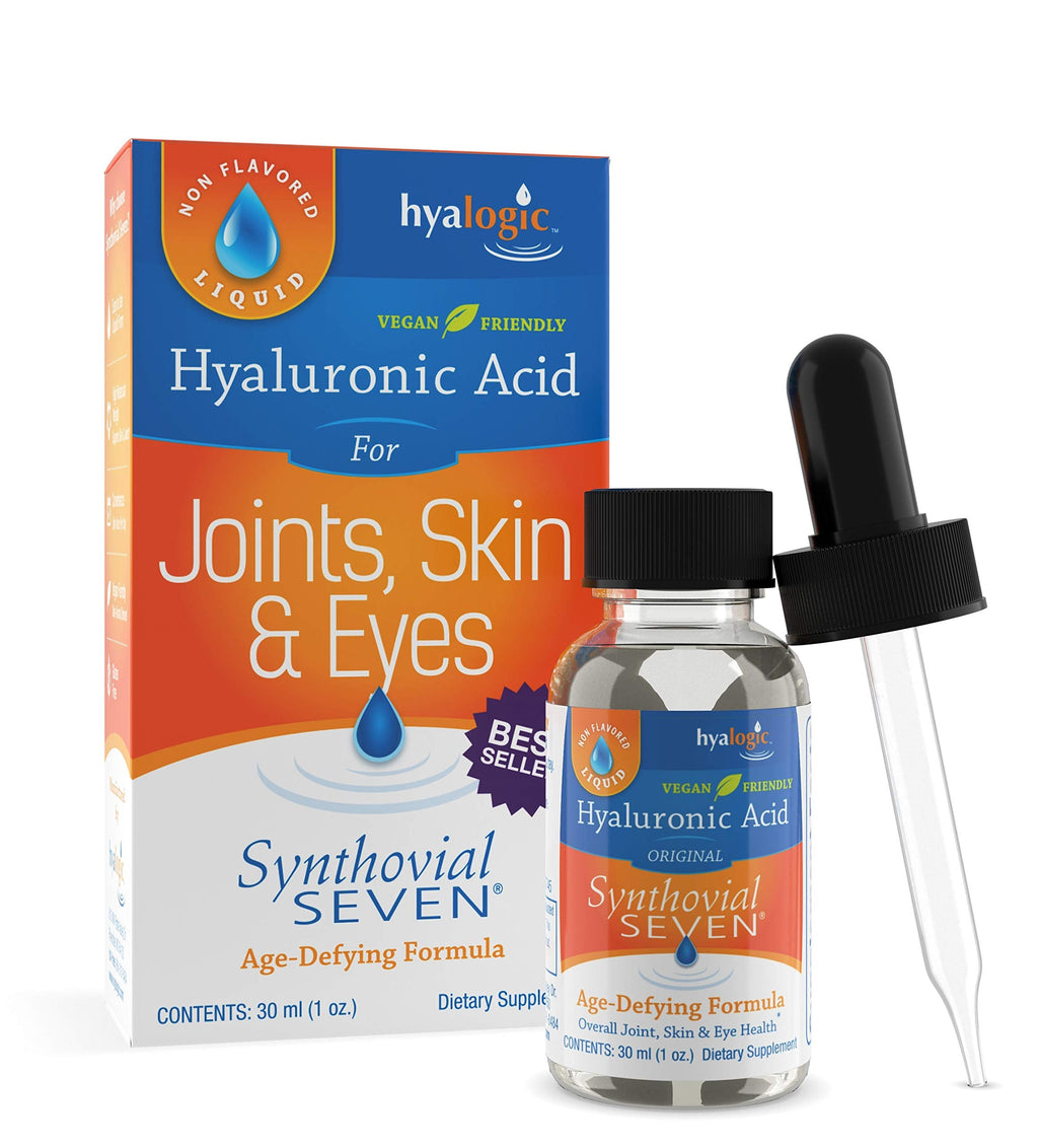 Hyalogic Synthovial Seven - Oral Hyaluronic Acid Supplement 1oz - Liquid HA Supports Skin, Joint, Eye, and Lip Hydration - Vegan, Gluten Free 1 Ounce Standard Packaging