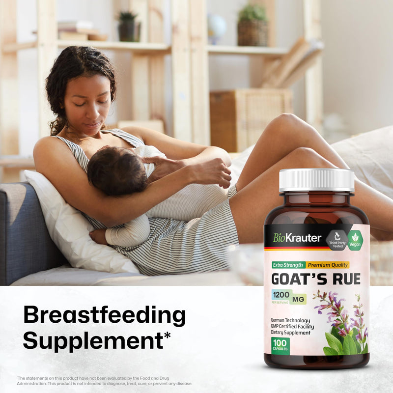 [Australia] - Goats Rue Lactation Support Capsules - Natural Breastfeeding Supplement - Organic Goats Rue 1200 mg - 100 Vegan Capsules 100 Count (Pack of 1) 