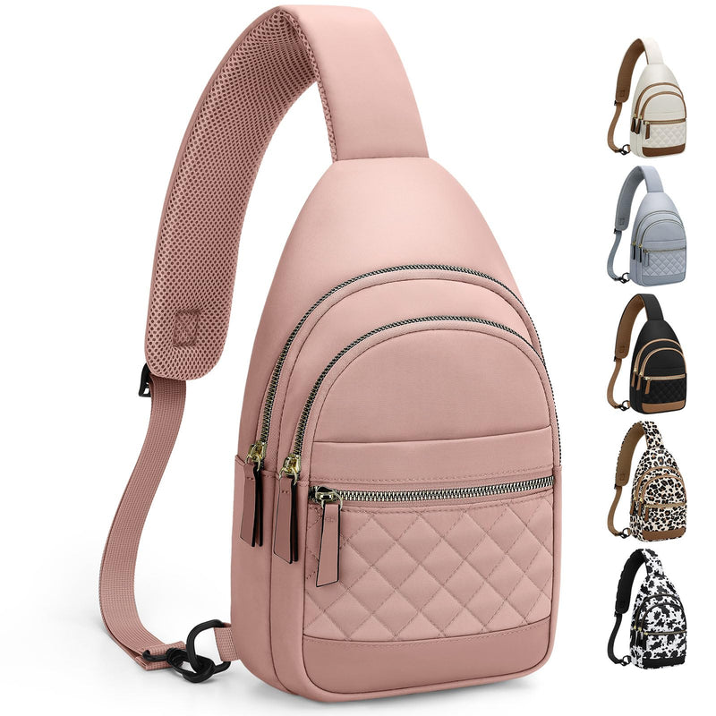 Expandable Travel Duffle Bag + Crossbody Bags for Women(Pink)
