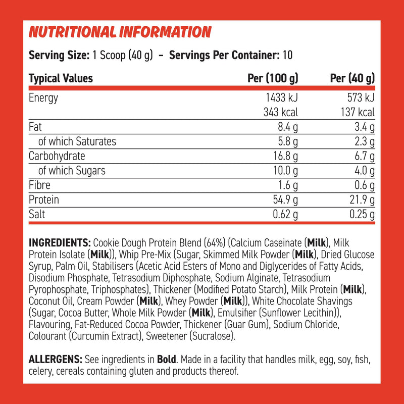 Applied Nutrition Protein Cookie Dough 400g – High Protein Snack, Over 22g of Protein Per Serving, Ready-to-Eat– Low Calorie, Healthy Treat (400g – 10 Servings) (Choco Hazelnut) Choco Hazelnut 10 Serving (Pack of 1)