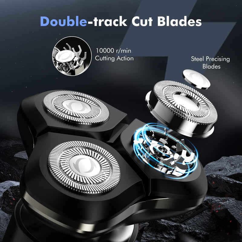 [Australia] - Electric Razor for Men, 2025 Magnetic Electric Shavers, IPX7 Waterproof Wet/Dry Mens Shaver, Smart LED Display & All-in-One Charging Base with Trimmers 