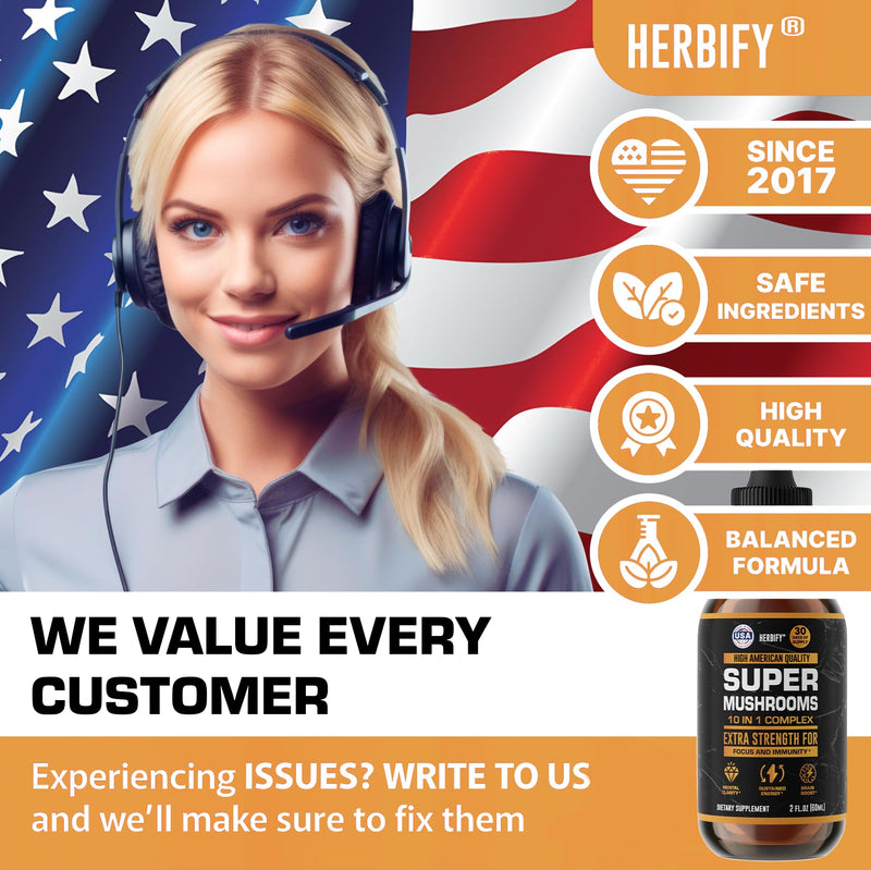 [Australia] - Mushroom Supplement - Lions Mane Reishi Cordyceps Chaga Turkey Tail Inulin & More Mushrooms For Immune Support, Energy - Premium Nootropic Brain Supplements For Memory And Focus - Made in USA 2 FL Oz 