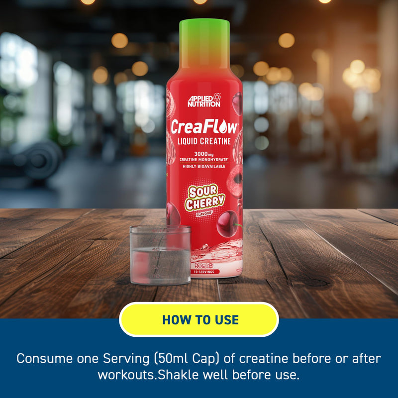 Applied Nutrition CreaFlow™ Liquid 3000mg Creatine per Serving Pre-Mixed for High Absorption & Performance Creatine Monohydrate Powder Alternative Enhanced Strength & Muscle Growth 500ml (10 Servings) Sour Cherry 500 ml (Pack of 1)