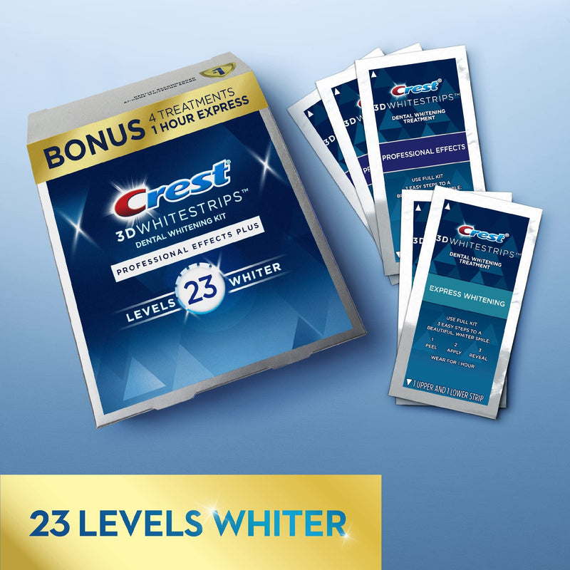 [Australia] - Crest 3D Whitestrips, Professional Effects Plus, Teeth Whitening Strip Kit, 48 Strips (24 Count Pack) 24 Count (Pack of 1) 