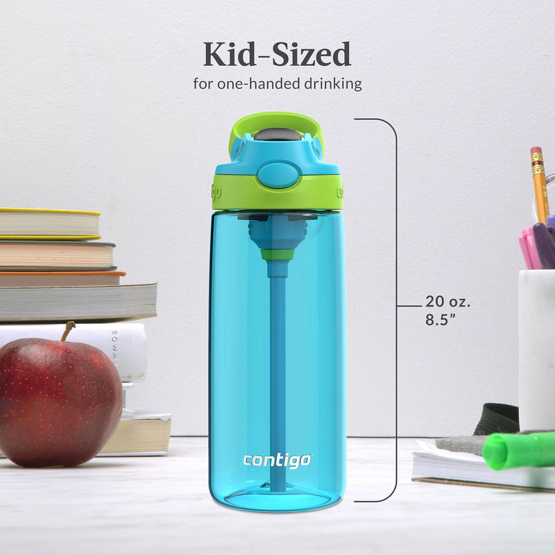 [Australia] - Contigo Aubrey Leak-Proof Spill-Proof Water Bottle, 20oz. 2 Pack, Blue Rasperry/Cool lime & Blueberry/Juniper Blue Raspberry/Cool Lime & Blueberry/Juniper 20 oz 