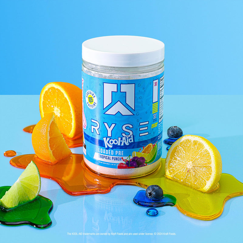 [Australia] - RYSE Loaded Pre Workout Powder - Kool-Aid Tropical Punch - Daily Pre-Workout for Men & Women with 325mg Caffeine, Beta Alanine, and Citrulline for Pump, Focus, and Energy - 30 Servings 