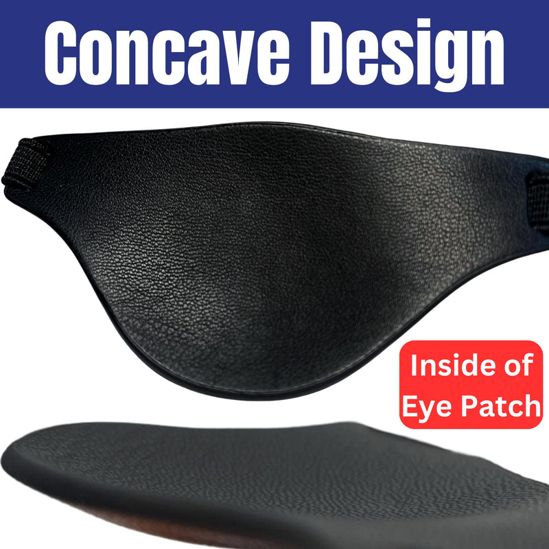 [Australia] - Black Leather Eye Patch for Adults - Adjustable Medical Eye Patches for Left and Right Eyes 