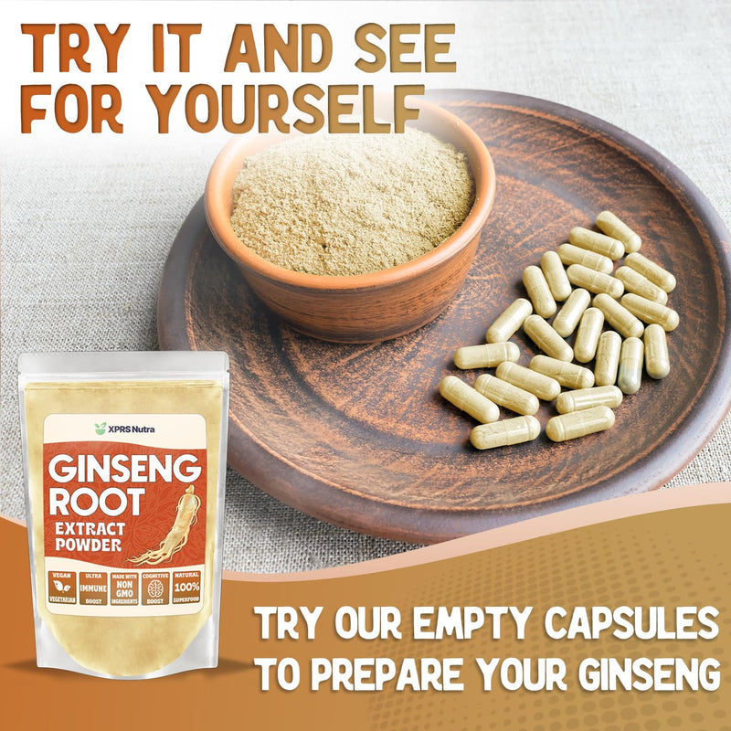 [Australia] - XPRS Nutra Ginseng Root Extract Powder - Ginseng Powder Supports Cognitive Function, Physical Performance, and Immune System - Vegan Friendly Panax Ginseng in Powder Form (4 Ounce) 4 Ounce (Pack of 1) 
