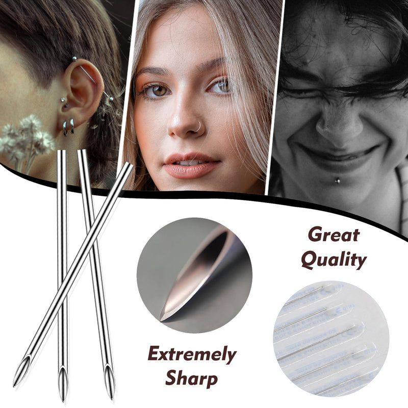 [Australia] - Rayyl Body Piercing Tool Kit - 42Pcs Piercing Kit with 12G 14G 16G 18G 20G Piercing Needles Piercing Clamps Forceps for Ear Nose Belly Button Tongue Eyebrow Body Piercing Tool Kit Piercing Supplies 