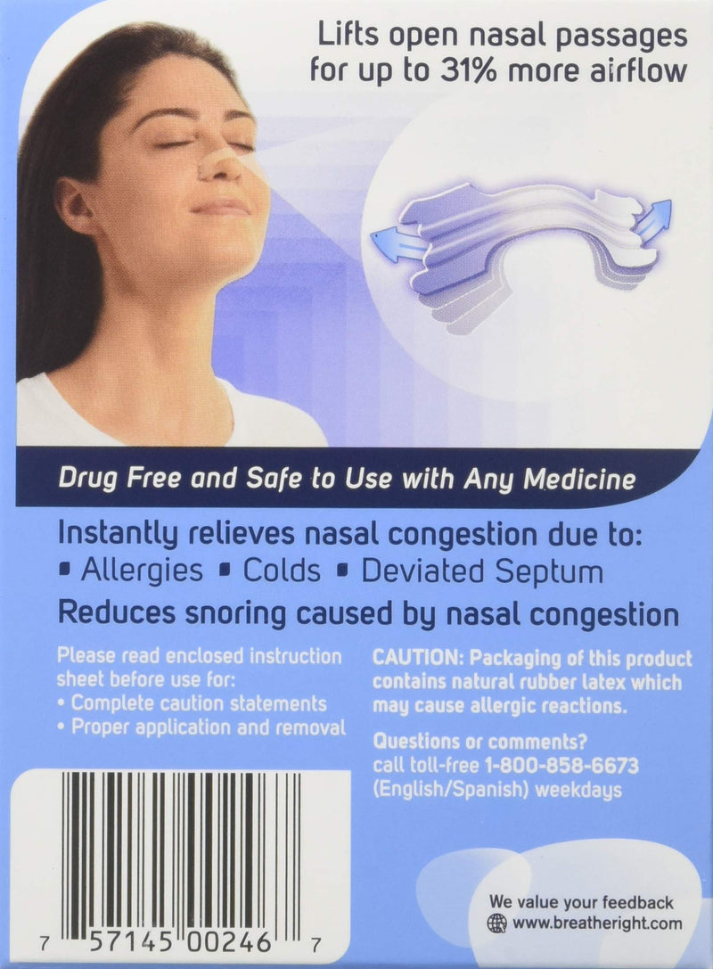 [Australia] - Breathe Right Nasal Strips Clear for Sensitive Skin Large, 30 Count (Pack of 4) 