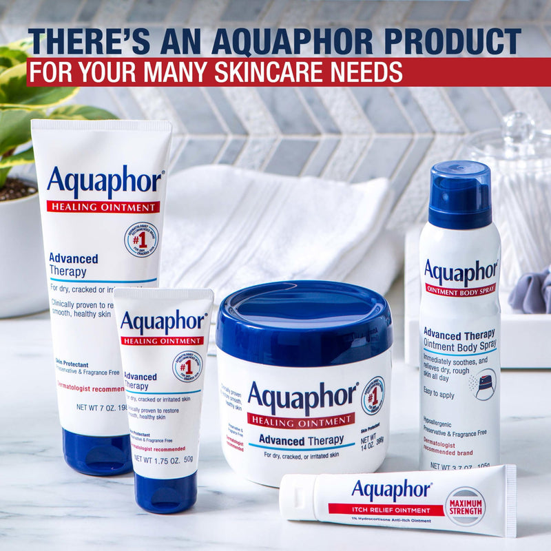Aquaphor Advanced Therapy Healing Ointment, Multipack, 3 x 1.75 OZ | Clinically Proven Skin Protectant Moisturizer for Cracked, Irritated or Dry Skin Relief, Dye and Fragrance Free 1.75 Fl Oz (Pack of 3)