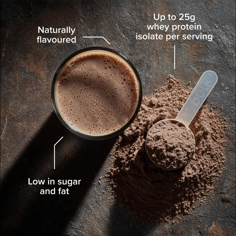 Bulk Natural Pure Whey Protein Isolate, No Artificial Sweetners, Chocolate, 500 g, Packaging May Vary 0.5 kg (16 Servings)
