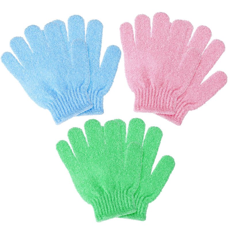 [Australia] - URAQT peeling gloves, pack of 6 exfoliating gloves, peeling gloves, body peeling gloves for body and face C-6PCS 