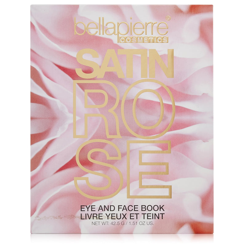 [Australia] - Bellapierre Satin Rose Face & Eye Book Palette | 25 Eyeshadow Shades with Blush, Bronzer, & Highlighter | Non-Toxic & Paraben Free | Vegan & Cruelty-Free 