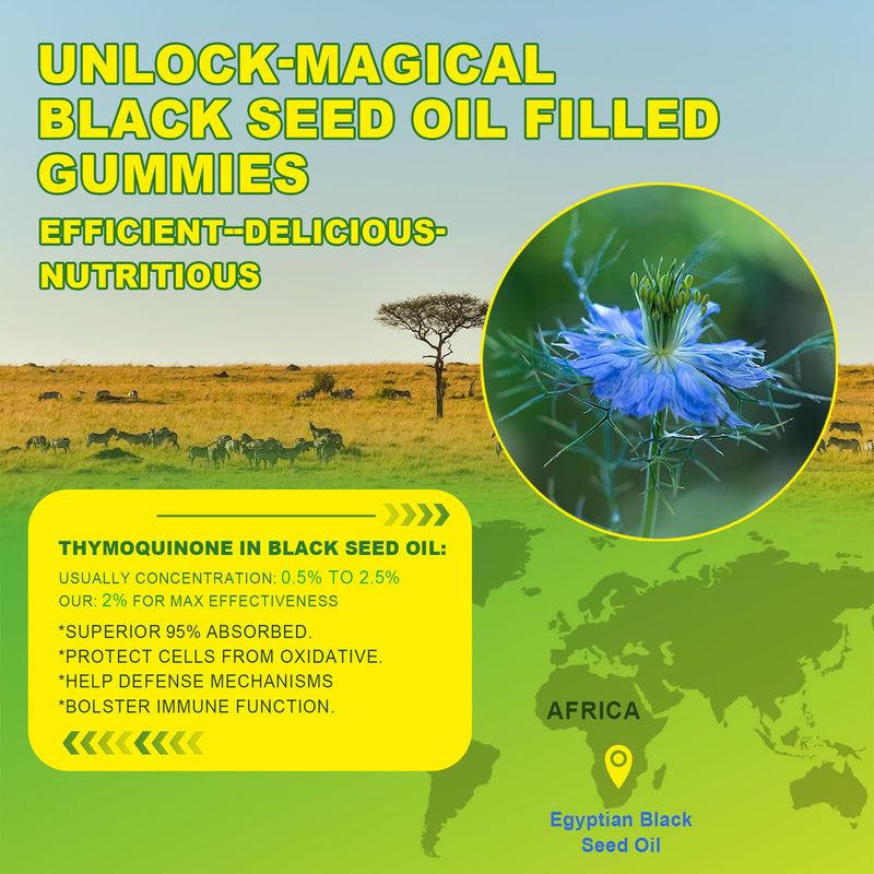 [Australia] - Black Seed Oil Gummies & Chlorophyll, Biotin 500mcg with Hydrolyzed Collagen, Raw Manuka Honey, Organic Cold Pressed - Ultimate Absorption for Skin, Hair & Nails Health, Digestive, Joint, Sugar Free 