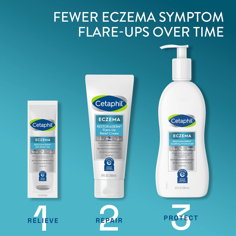 Cetaphil ECZEMA RESTORADERM FLARE-UP RELIEF CREAM, For Eczema Prone Skin, 8 oz, Barrier Repair, 48 Hour Hydration, 2% Skin Protectant Colloidal Oatmeal, Steroid Free 8 Fl Oz (Pack of 1)