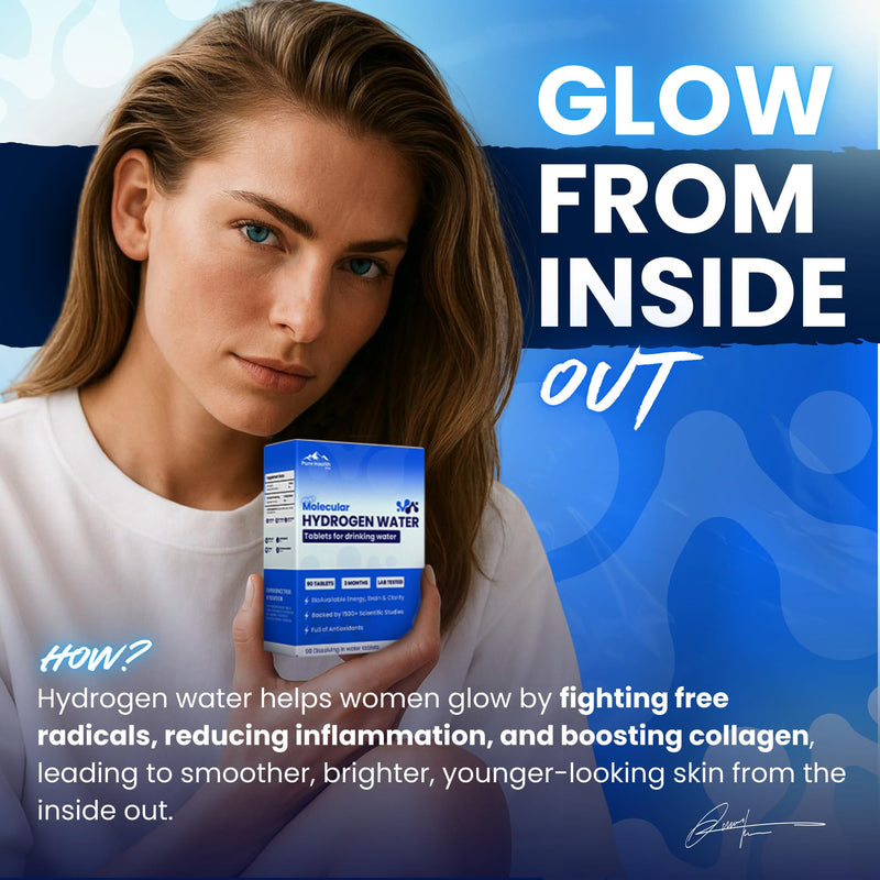 [Australia] - PHM Hydrogen Water Tubes, Tablets for Drinking Water - H2 Molecular Tabs | Magnesium Pills, Electrolytes Hydration Supplement to Support Healthy Aging & Energy Boost | 90 Tablets, 3 Months Supply 