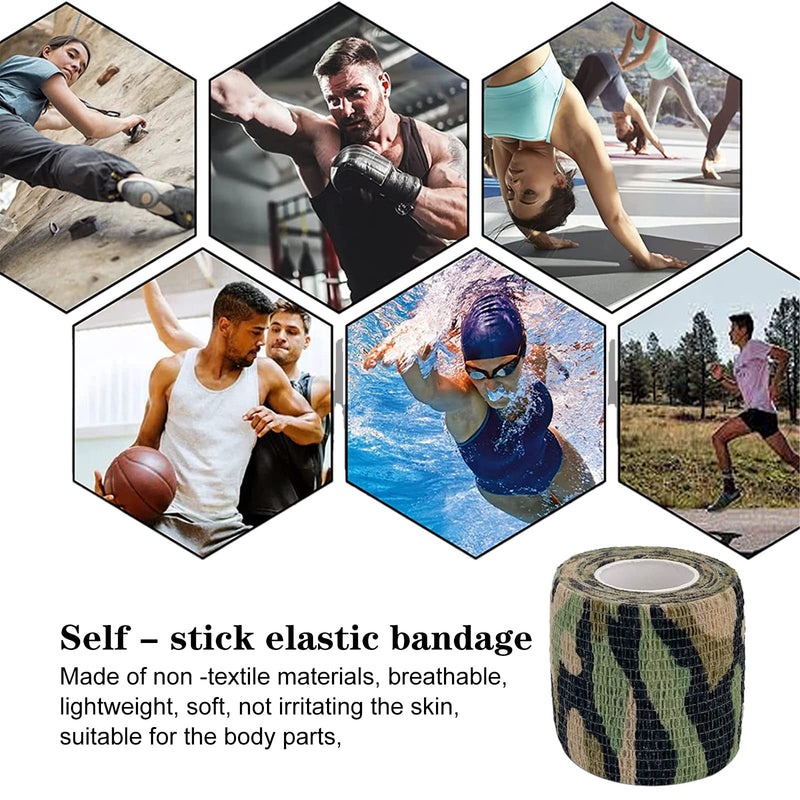 [Australia] - VideoPUP 18pcs Tattoo Grip Tape,Disposable Cohesive Tattoo Grip Cover Elastic Bandage Handle Grip Tube for Tattoo Machine Tattoo Grip Accessories,Wetland Camouflage 18pcs Wetland Camouflage 